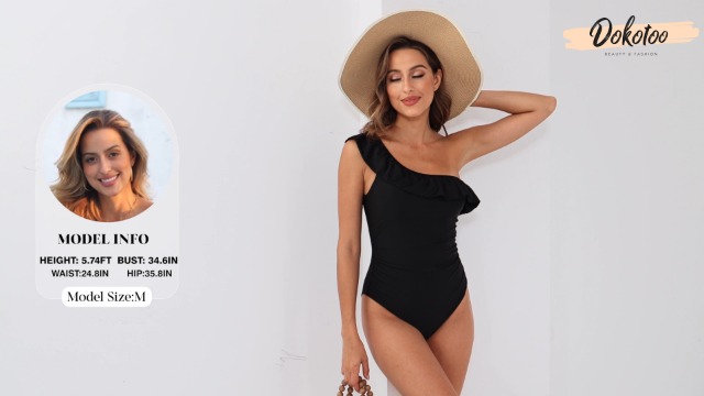 Dokotoo Lady Cold Shoulder One-Piece Swimsuit One Shoulder 2026